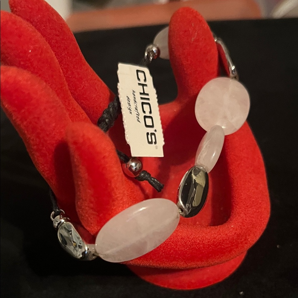 Chico's Silver and Cream Women's Bracelet